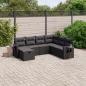 Preview: ARDEBO.de - 7-tlg. Garten-Sofagarnitur mit Kissen Schwarz Poly Rattan