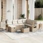 Preview: ARDEBO.de - 8-tlg. Garten-Sofagarnitur mit Kissen Beige Poly Rattan