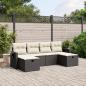 Preview: ARDEBO.de - 6-tlg. Garten-Sofagarnitur mit Kissen Schwarz Poly Rattan