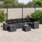 Preview: ARDEBO.de - 8-tlg. Garten-Sofagarnitur mit Kissen Schwarz Poly Rattan