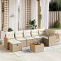 Preview: ARDEBO.de - 8-tlg. Garten-Sofagarnitur mit Kissen Beige Poly Rattan