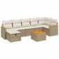 Preview: 8-tlg. Garten-Sofagarnitur mit Kissen Beige Poly Rattan