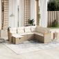 Preview: ARDEBO.de - 7-tlg. Garten-Sofagarnitur mit Kissen Beige Poly Rattan