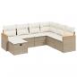 Preview: 7-tlg. Garten-Sofagarnitur mit Kissen Beige Poly Rattan