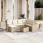 Preview: ARDEBO.de - 8-tlg. Garten-Sofagarnitur mit Kissen Beige Poly Rattan