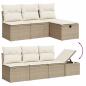 Preview: 8-tlg. Garten-Sofagarnitur mit Kissen Beige Poly Rattan