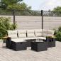 Preview: ARDEBO.de - 7-tlg. Garten-Sofagarnitur mit Kissen Schwarz Poly Rattan