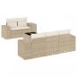 Preview: 6-tlg. Garten-Sofagarnitur mit Kissen Beige Poly Rattan