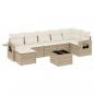 Preview: 8-tlg. Garten-Sofagarnitur mit Kissen Beige Poly Rattan