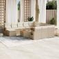 Preview: ARDEBO.de - 13-tlg. Garten-Sofagarnitur mit Kissen Beige Poly Rattan