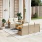 Preview: ARDEBO.de - 6-tlg. Garten-Sofagarnitur mit Kissen Beige Poly Rattan