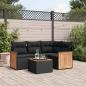 Preview: ARDEBO.de - 5-tlg. Garten-Sofagarnitur mit Kissen Schwarz Poly Rattan