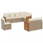 Preview: 8-tlg. Garten-Sofagarnitur mit Kissen Beige Poly Rattan