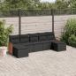 Preview: ARDEBO.de - 7-tlg. Garten-Sofagarnitur mit Kissen Schwarz Poly Rattan