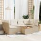 Preview: ARDEBO.de - 7-tlg. Garten-Sofagarnitur mit Kissen Beige Poly Rattan