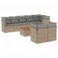 Preview: 9-tlg. Garten-Sofagarnitur mit Kissen Beige Poly Rattan