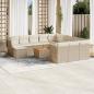 Preview: ARDEBO.de - 13-tlg. Garten-Sofagarnitur mit Kissen Beige Poly Rattan