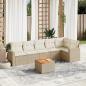 Preview: ARDEBO.de - 7-tlg. Garten-Sofagarnitur mit Kissen Beige Poly Rattan