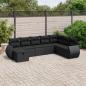 Preview: ARDEBO.de - 8-tlg. Garten-Sofagarnitur mit Kissen Schwarz Poly Rattan