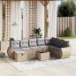 Preview: ARDEBO.de - 9-tlg. Garten-Sofagarnitur mit Kissen Beige Poly Rattan