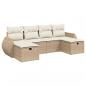 Preview: 6-tlg. Garten-Sofagarnitur mit Kissen Beige Poly Rattan