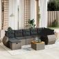 Preview: ARDEBO.de - 8-tlg. Garten-Sofagarnitur mit Kissen Grau Poly Rattan