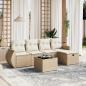 Preview: ARDEBO.de - 6-tlg. Garten-Sofagarnitur mit Kissen Beige Poly Rattan