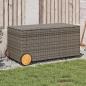 Preview: ARDEBO.de - Gartentruhe mit Rollen Grau 190L Poly Rattan