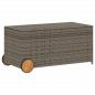 Preview: Gartentruhe mit Rollen Grau 190L Poly Rattan