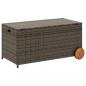 Preview: Gartentruhe mit Rollen Grau 190L Poly Rattan