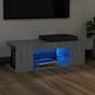 Preview: ARDEBO.de - TV-Schrank mit LED-Leuchten Grau Sonoma 90x39x30 cm