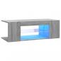 Preview: TV-Schrank mit LED-Leuchten Grau Sonoma 90x39x30 cm