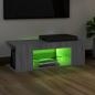 Preview: TV-Schrank mit LED-Leuchten Grau Sonoma 90x39x30 cm