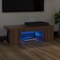 Preview: ARDEBO.de - TV-Schrank mit LED-Leuchten Braun Eichen-Optik 90x39x30 cm