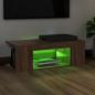 Preview: TV-Schrank mit LED-Leuchten Braun Eichen-Optik 90x39x30 cm