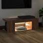 Preview: TV-Schrank mit LED-Leuchten Braun Eichen-Optik 90x39x30 cm