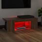 Preview: TV-Schrank mit LED-Leuchten Braun Eichen-Optik 90x39x30 cm