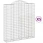 Preview: Gabionen mit Hochbogen 5 Stk. 200x50x220/240cm Verzinktes Eisen