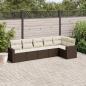 Preview: ARDEBO.de - 6-tlg. Garten-Sofagarnitur mit Kissen Braun Poly Rattan