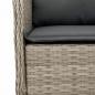 Preview: 9-tlg. Garten-Essgruppe mit Kissen Hellgrau Poly Rattan