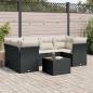 Preview: ARDEBO.de - 7-tlg. Garten-Sofagarnitur mit Kissen Schwarz Poly Rattan