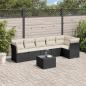 Preview: ARDEBO.de - 7-tlg. Garten-Sofagarnitur mit Kissen Schwarz Poly Rattan