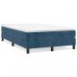 Preview: ARDEBO.de - Boxspringbett mit Matratze Dunkelblau 120x190 cm Samt