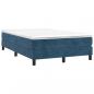 Preview: Boxspringbett mit Matratze Dunkelblau 120x190 cm Samt