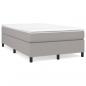 Preview: ARDEBO.de - Boxspringbett mit Matratze Hellgrau 120x190 cm Stoff