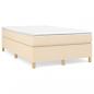 Preview: ARDEBO.de - Boxspringbett mit Matratze Creme 120x190 cm Stoff