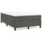 Preview: ARDEBO.de - Boxspringbett mit Matratze Dunkelgrau 120x190 cm Samt