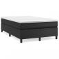 Preview: ARDEBO.de - Boxspringbett mit Matratze Schwarz 120x190 cm Kunstleder