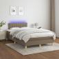 Preview: Boxspringbett mit Matratze & LED Taupe 120x190 cm Stoff