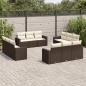 Preview: ARDEBO.de - 12-tlg. Garten-Sofagarnitur mit Kissen Braun Poly Rattan